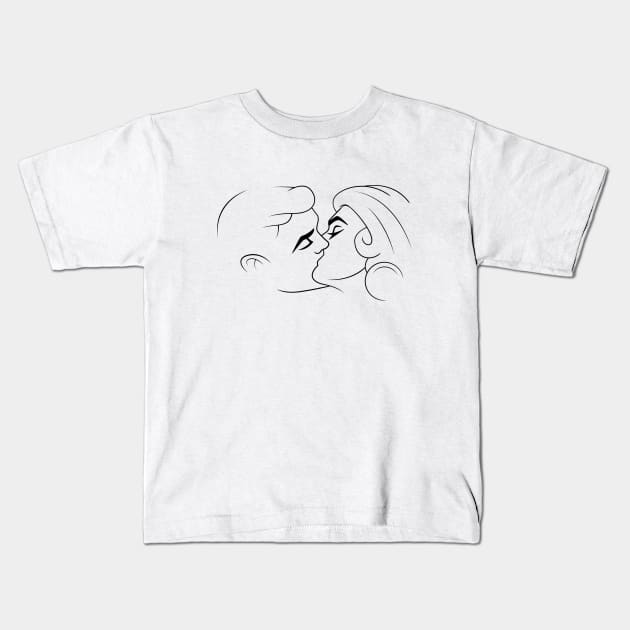 Lineart Lovers Kids T-Shirt by Woah_Jonny